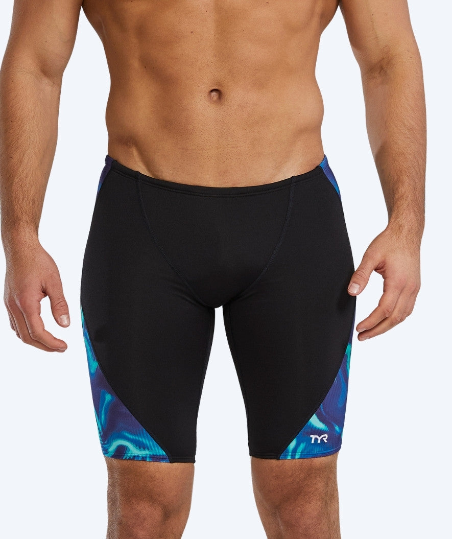 TYR lange Badehose für Herren - Waveform - Schwarz/Blau