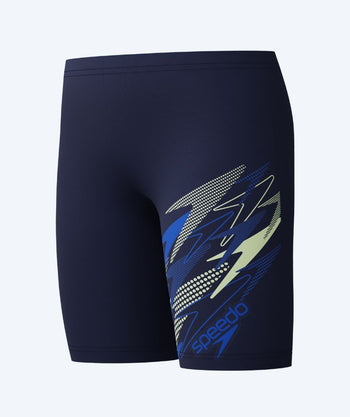 Speedo lange Badehose für Jungen - Medley Logo - Dunkelblau/Blau