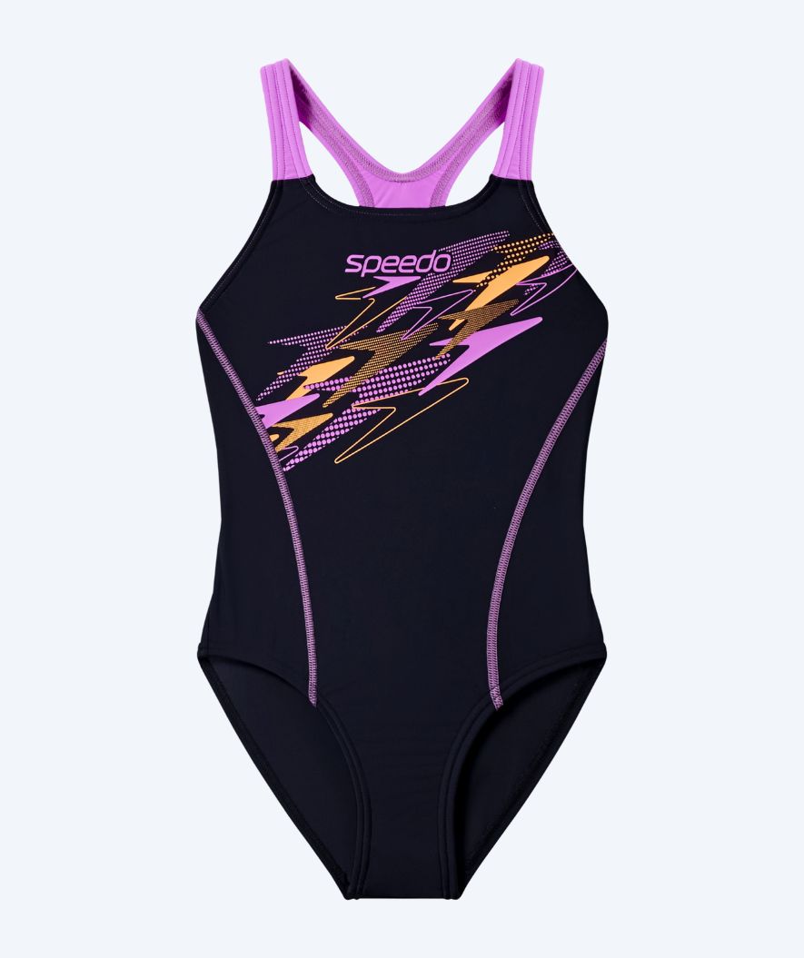 Speedo Badeanzug für Mädchen - Medley Logo Medalist - Schwarz/Lila