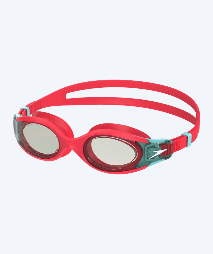 Speedo Schwimmbrille für Kinder (6-14) - Hydrosity 2.0 - Rot/Hellblau (Smoke Scheiben)