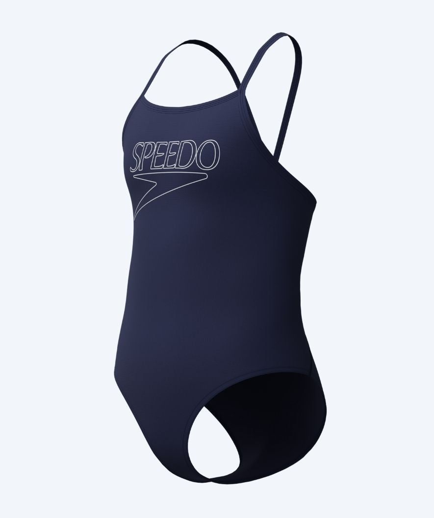 Speedo Badeanzug für Mädchen - Endurance Logo Thinstrap - Dunkelblau
