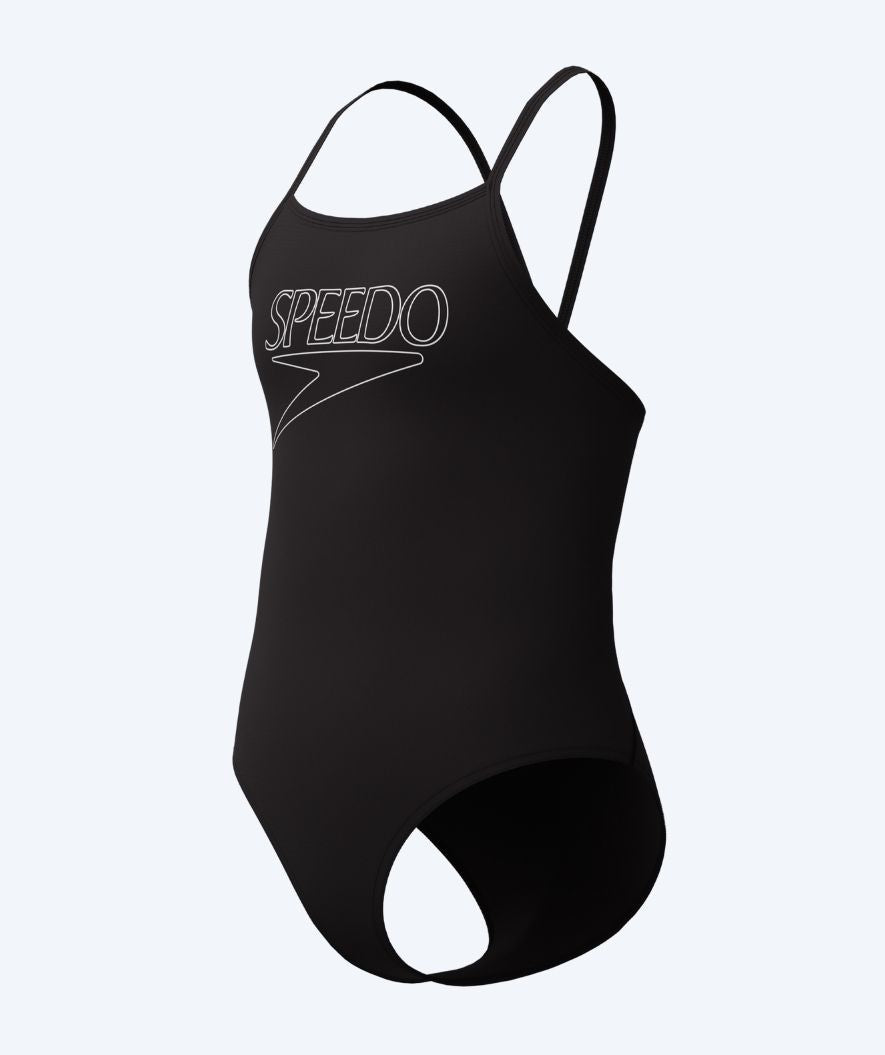 Speedo Badeanzug für Mädchen - Endurance Logo Thinstrap - Schwarz