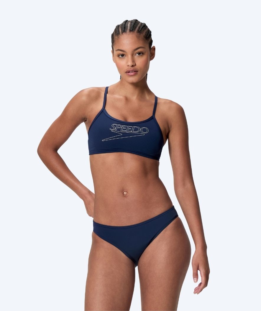 Speedo Bikini für Damen - Endurance Logo Thin Strap - Dunkelblau