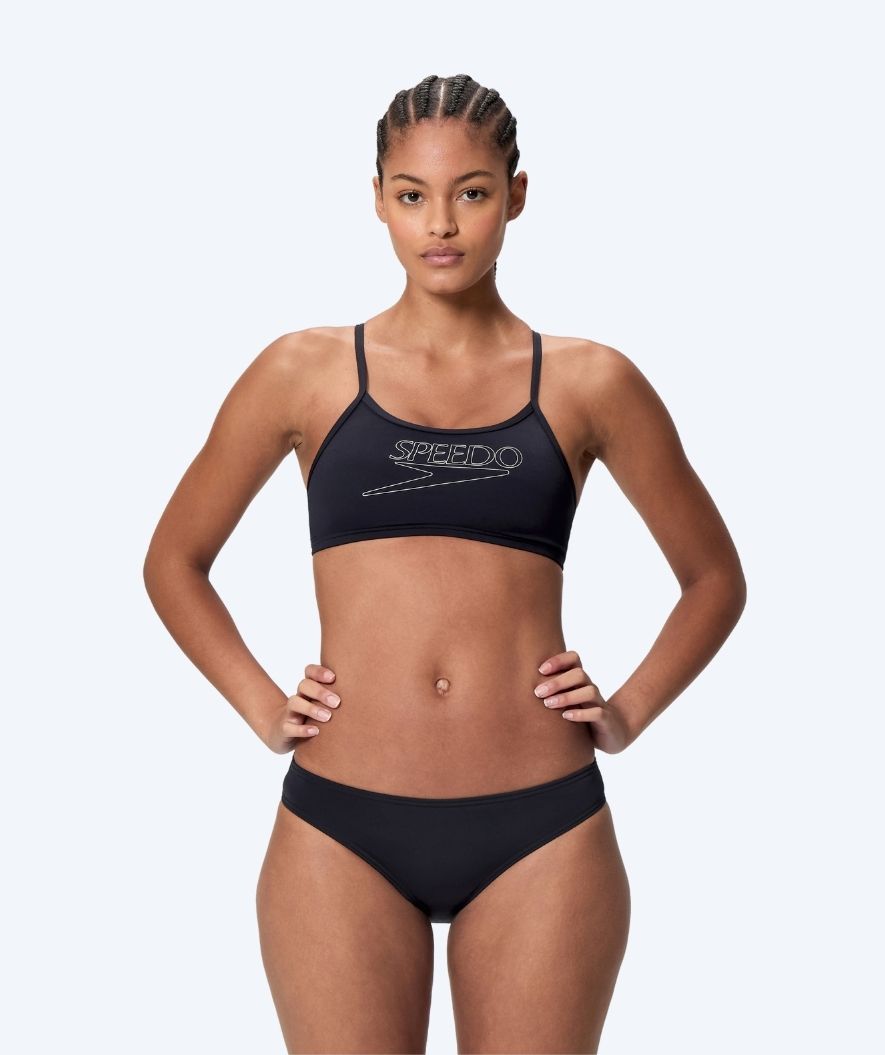 Speedo Bikini für Damen - Endurance Logo Thin Strap - Schwarz