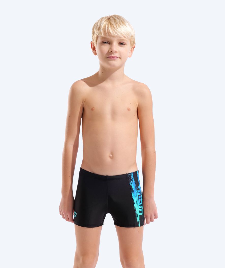 Arena Badehosen mit Bein für Jungen - Paint - Schwarz/Blau
