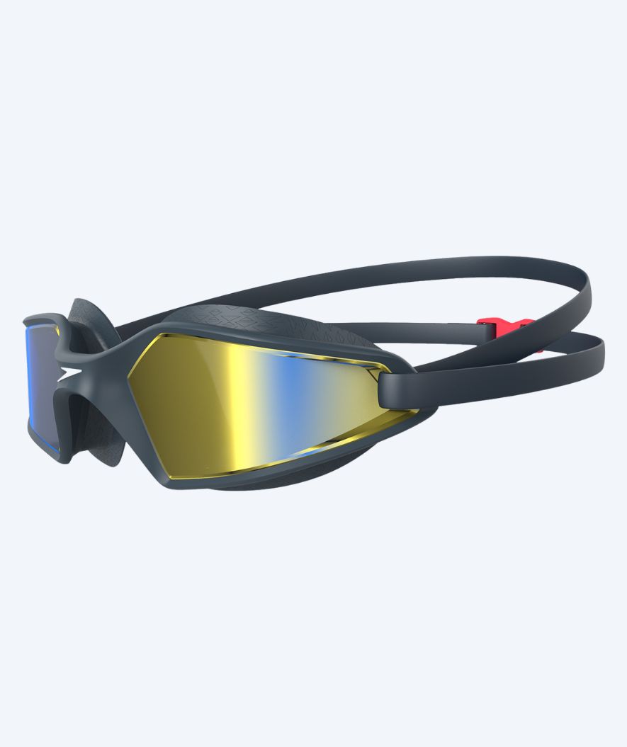 Speedo Schwimmbrille fürs Training - Hydropulse - Marineblau/gold (Mirror Scheiben)