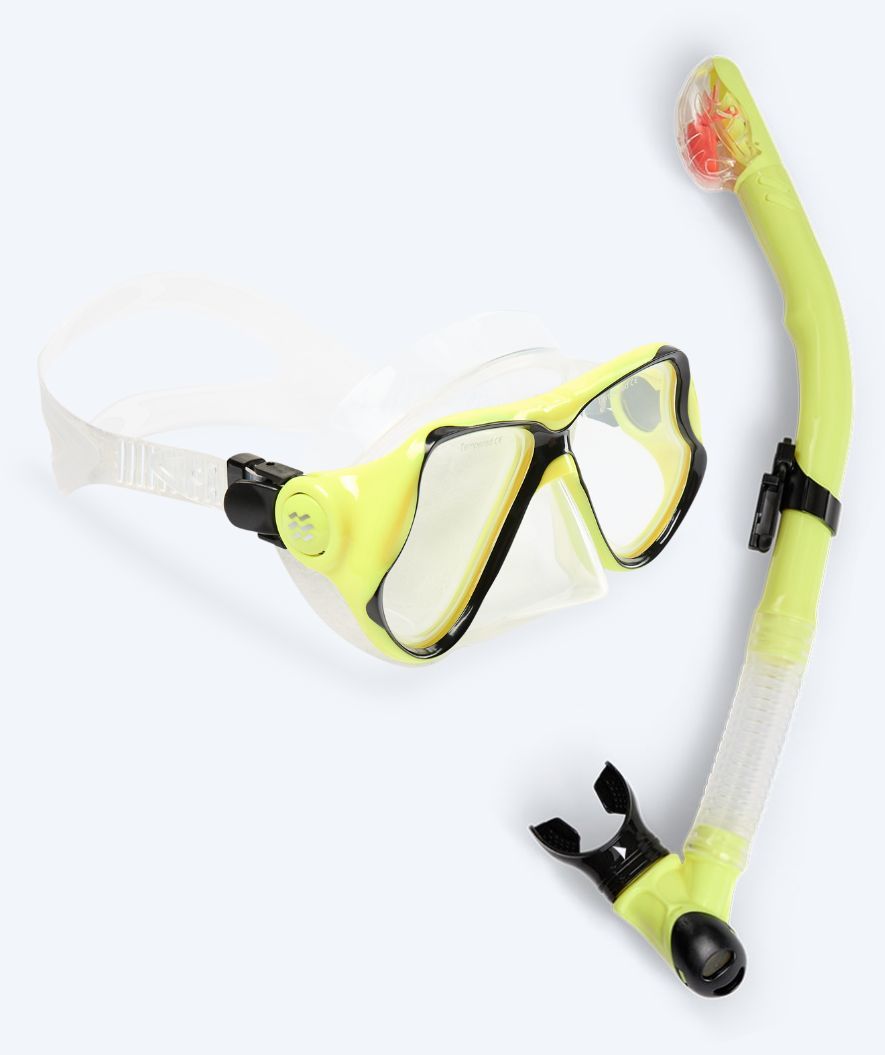 Watery Combo Schnorchelset für Erwachsene - Hudson Full-Dry - Gelb
