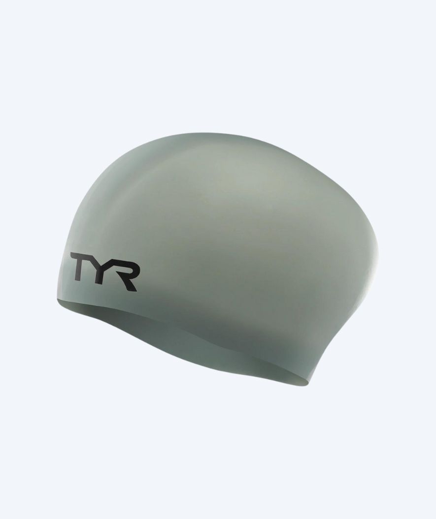 TYR Badekappe für langes Haar - Silikon - Grau