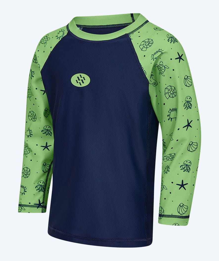 Watery UV Shirt für Kinder - Brandman Langarm Rashguard - Grün/blau