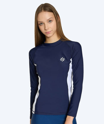 Watery UV Shirt für Damen - Talcott Langarm Rashguard - Donkerblau/Weiß