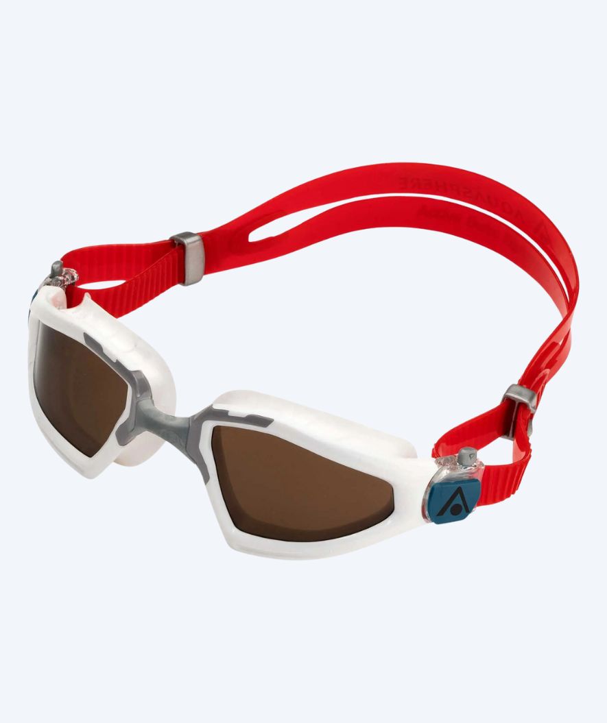 Aquasphere Schwimmbrille fürs Training - Kayenne Pro - Rot/weiß (Smoke Scheiben)
