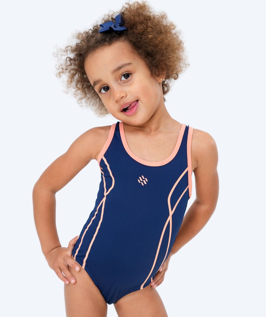 Watery Badeanzug für Mädchen - Hurley - Dunkelblau/oransje