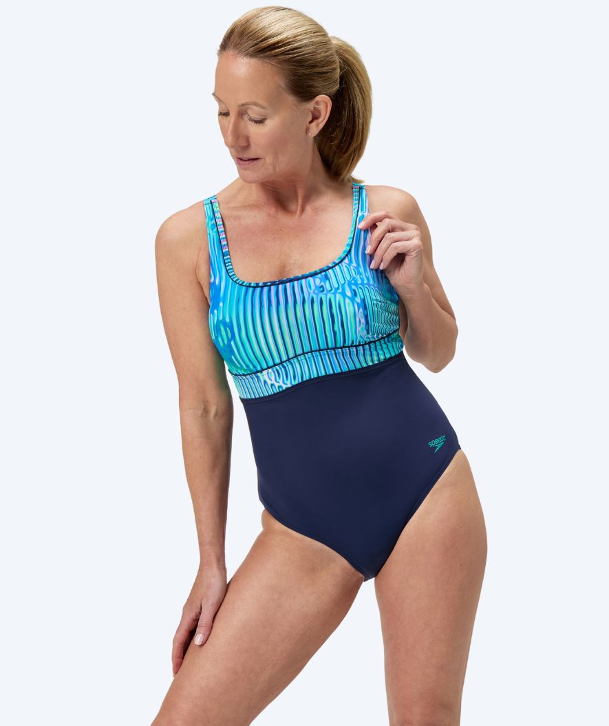 Speedo Badeanzug für Damen - Shaping ContourEclipse - Donkerblau/Türkis
