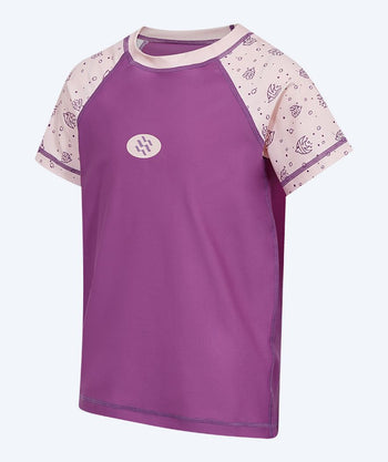 Watery UV-Shirt für Kinder - Brandman Kurzarm Rashguard - Rosa/Lila