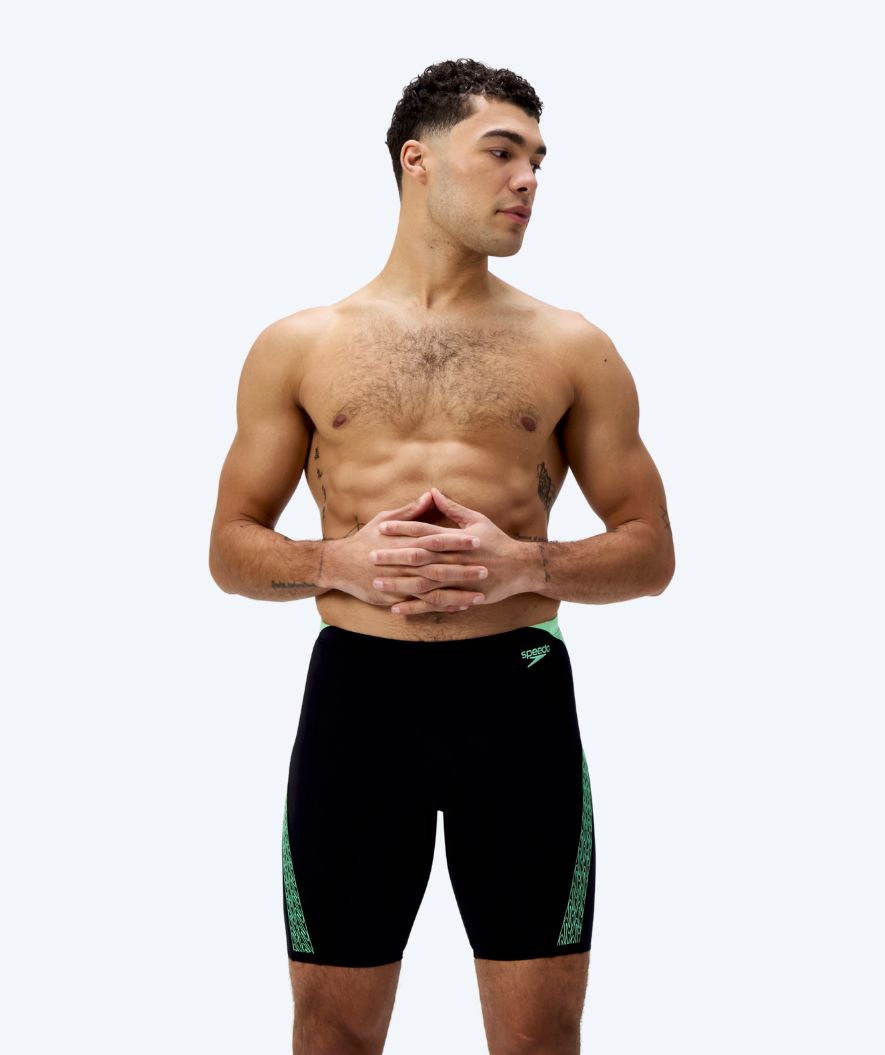 Speedo lange Badehose für Herren - Hyperboom Splice - Schwarz/Grün