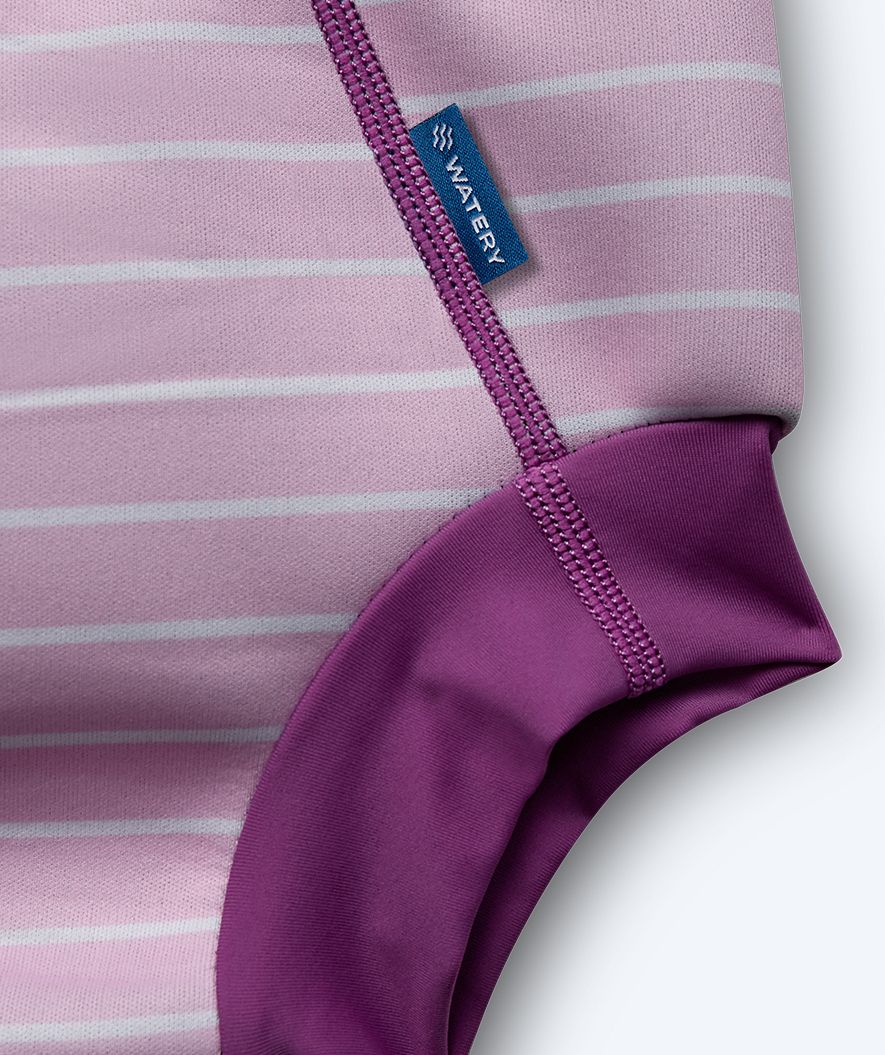 Watery Windelbadehose für Kinder - Neopren Swim Nappy - Purple Stripes