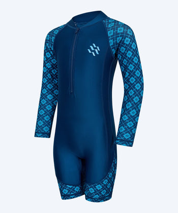 Watery UV Anzug für Kinder - Athena Langarm Rashguard - Dunkelblau