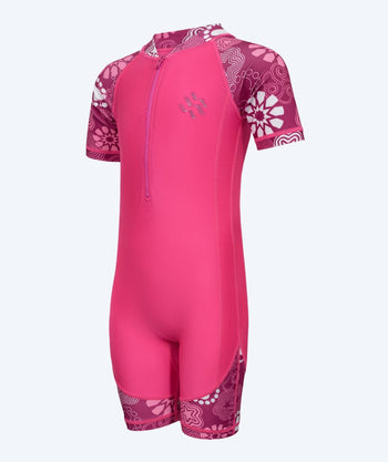 Watery UV Anzug für Kinder - Athena Kurzarm Rashguard - Rosa