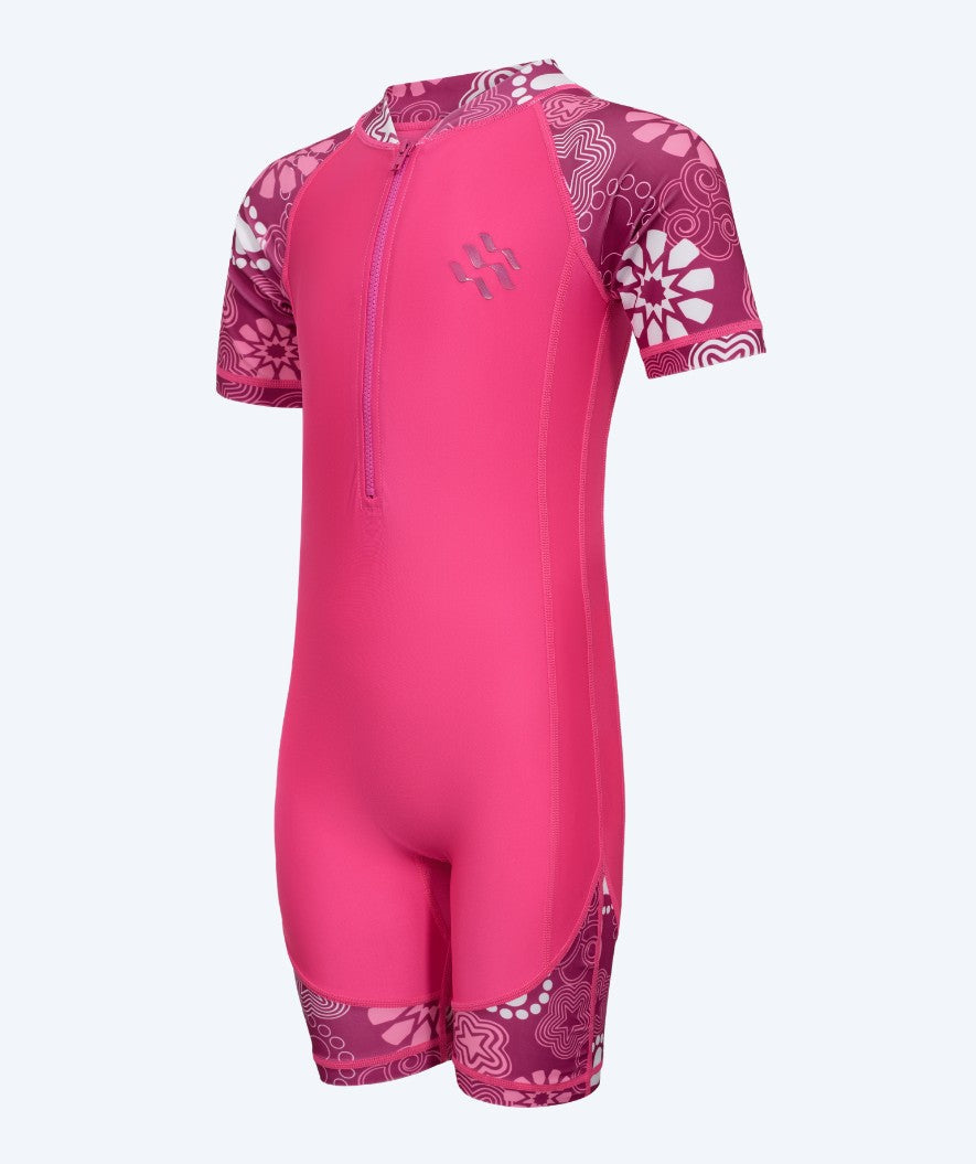 Watery UV Anzug für Kinder - Athena Kurzarm Rashguard - Rosa