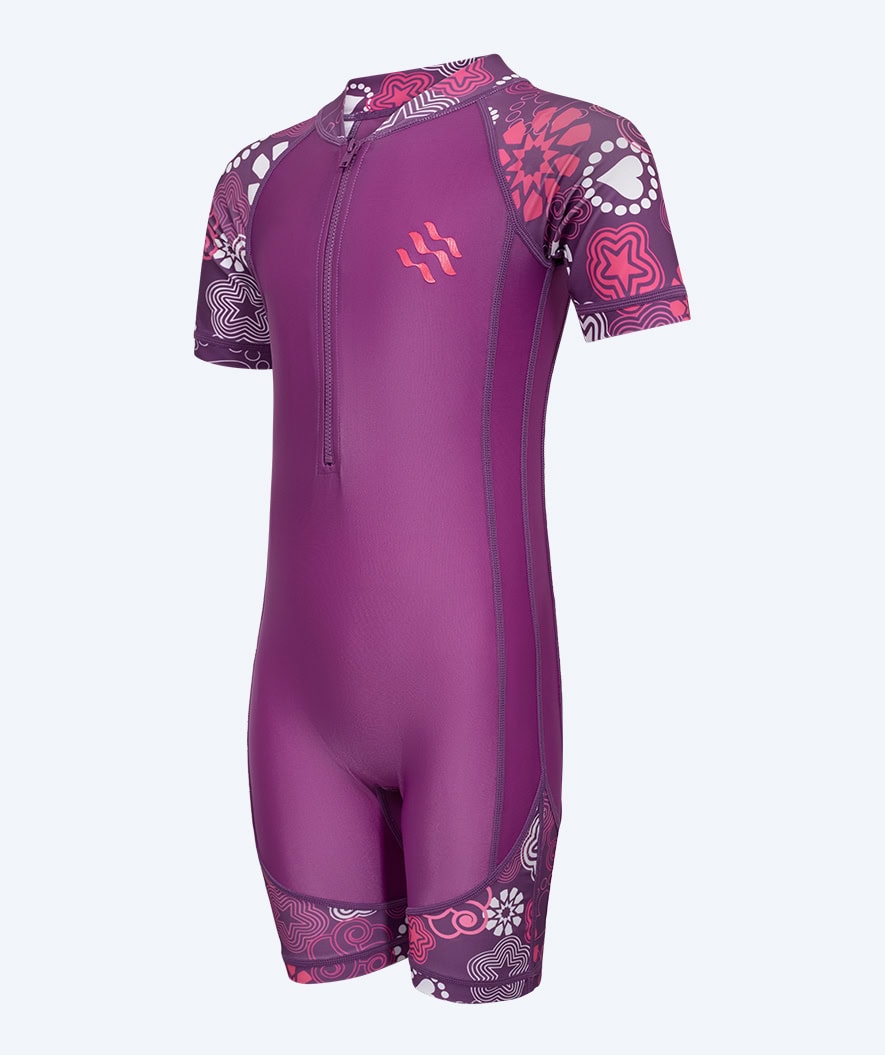 Watery UV Anzug für Kinder - Athena Kurzarm Rashguard - Lila