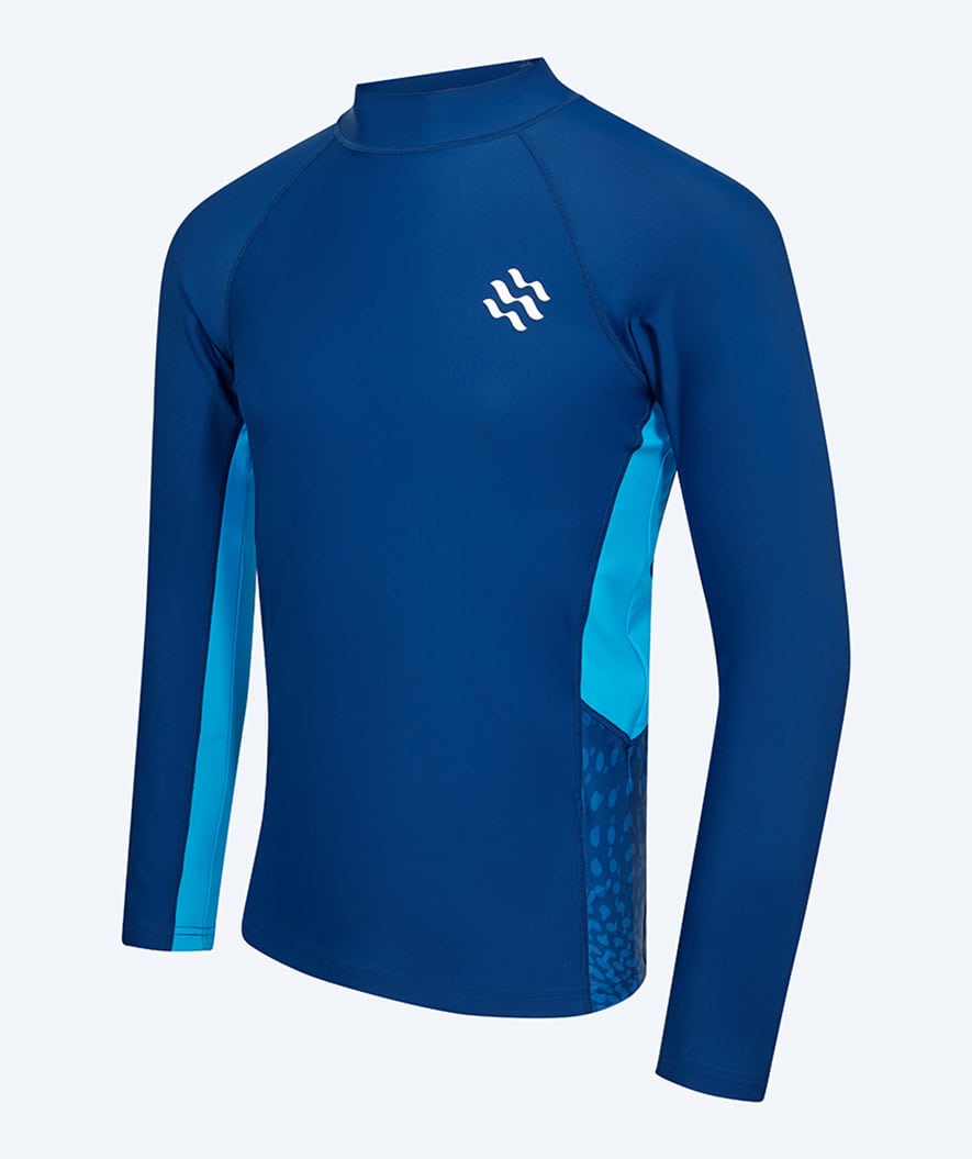 Watery UV Shirt für Herren - Scylla Langarm Rashguard - Donkerblau/Hellblau