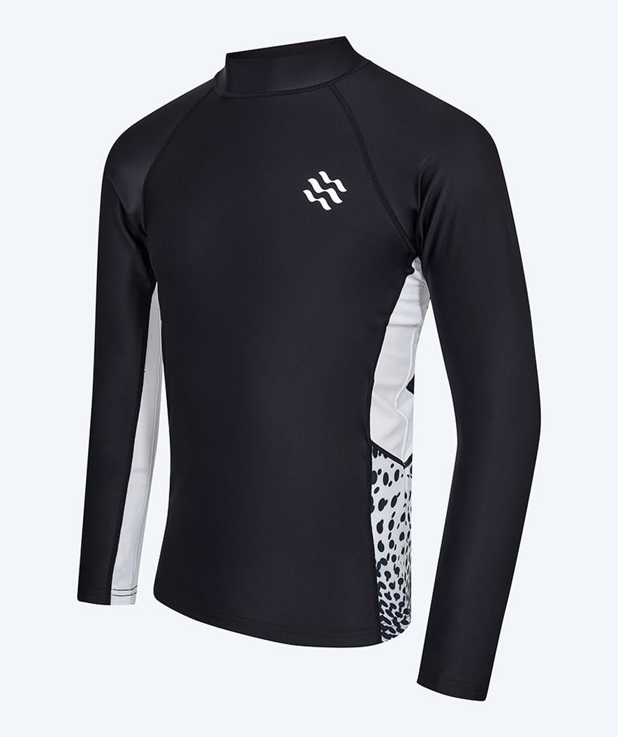 Watery UV Shirt für Herren - Scylla Langarm Rashguard - Schwarz/Weiß