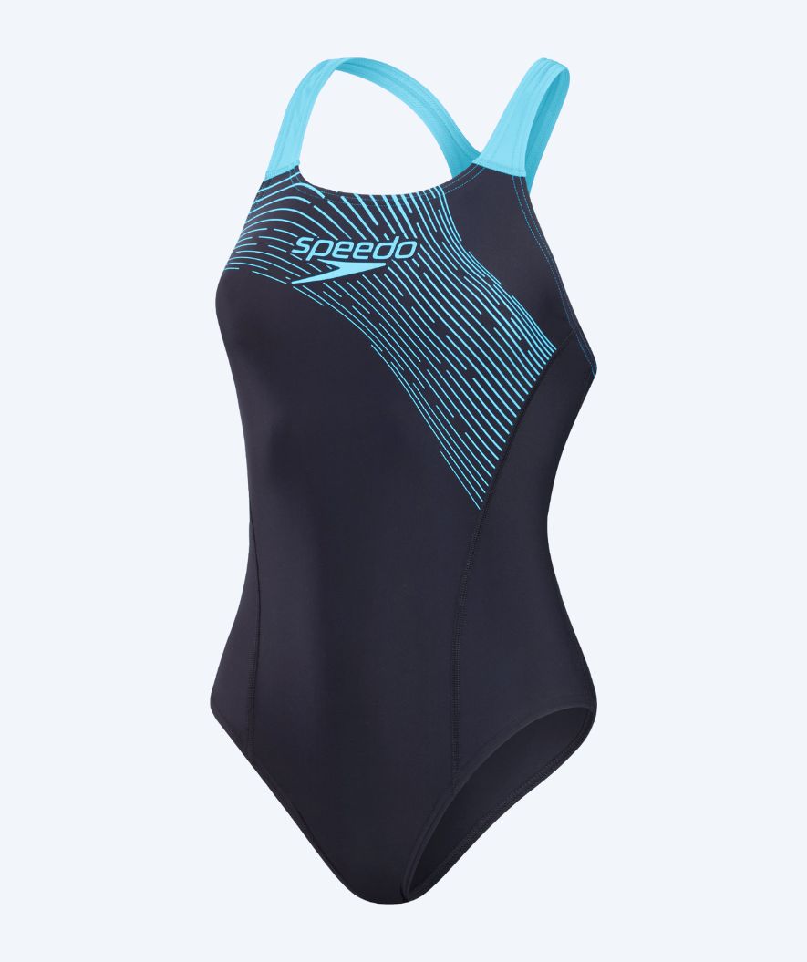Speedo Badeanzug für Damen - Medley Logo - Dunkelblau/hellblau