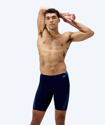 Speedo lange Badehose für Herren - Hyperboom Splice - Donkerblau/Blau