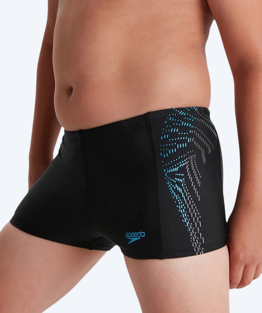 Speedo Aquashorts für Jungen - Allover Panel - Schwarz/Hellblau