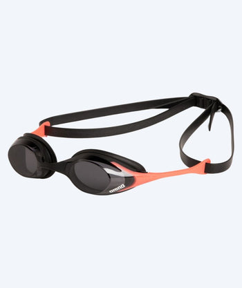 Arena Schwimmbrille fürs Training - Cobra SWIPE Smoke - Schwarz/koralle (Smoke Scheiben)