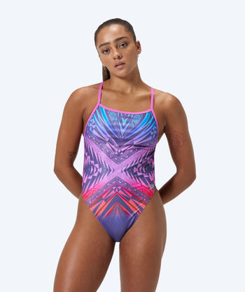 Speedo Badeanzug für Damen - Placement Digital V-Back - Lila/rot