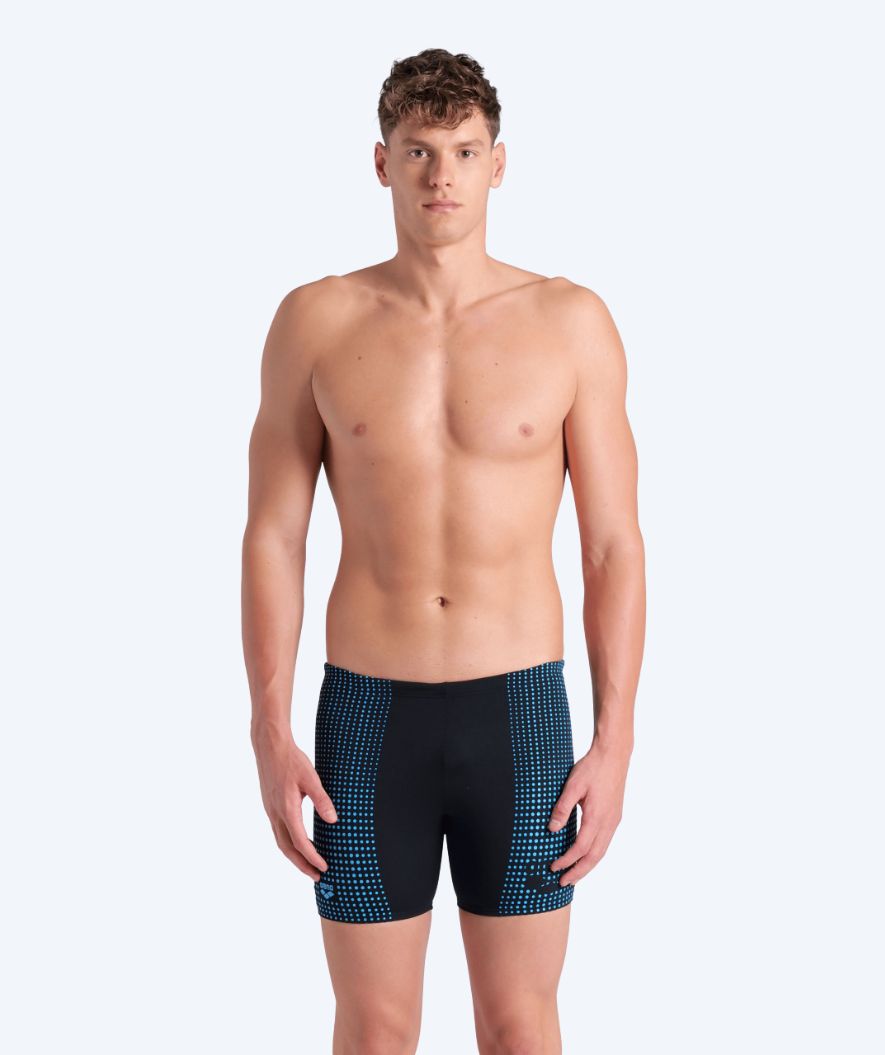 Arena lange Badehose für Herren - Foggy Dots - Schwarz/Hellblau