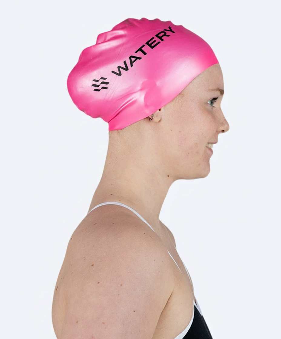 Watery Badekappe für langes Haar - Signature - Rosa