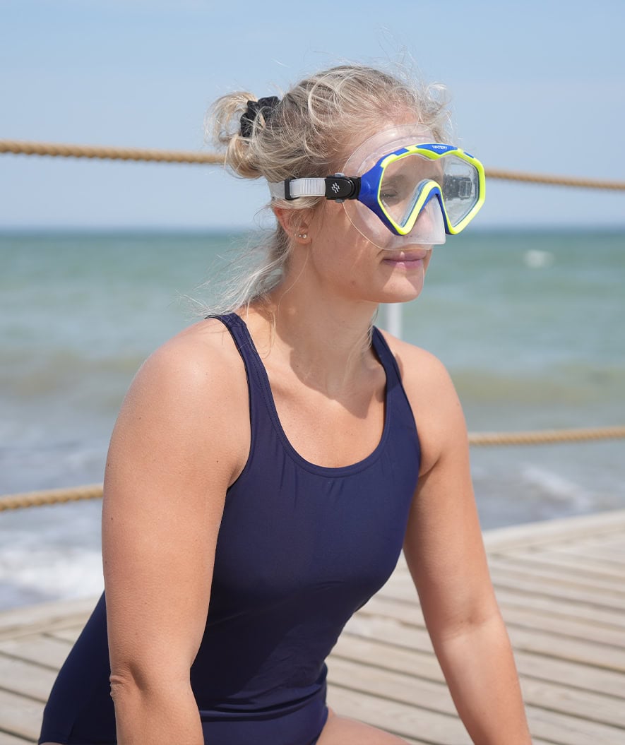 Watery Combo Schnorchelset für Erwachsene (Ab 15 Jahren) - Leach - Blau/gelb