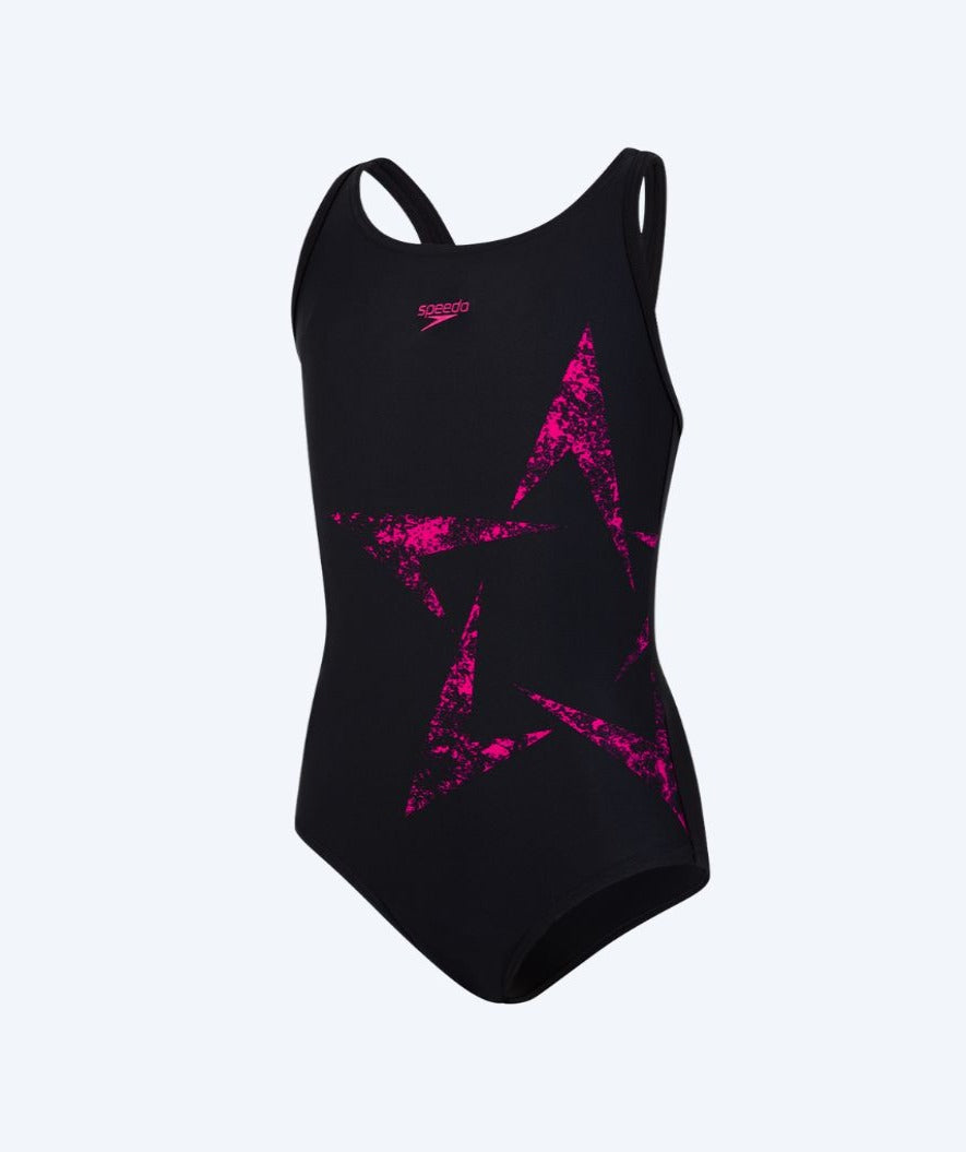 Speedo Badeanzug für Mädchen - Boomstar Placement Flyback - Schwarz/rosa