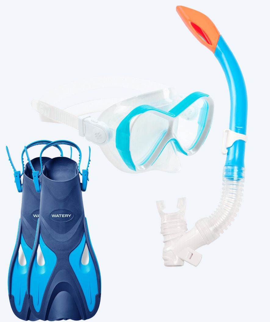 Watery Schnorchelset für Kinder - Fisher/Triton - Blau/Hellblau