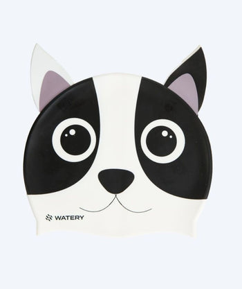 Watery Badekappe für Kinder - Dashers - Dog (Weiß/Schwarz)