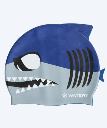 Watery Badekappe für Kinder - Dashers - Shark (Blau/Grau)