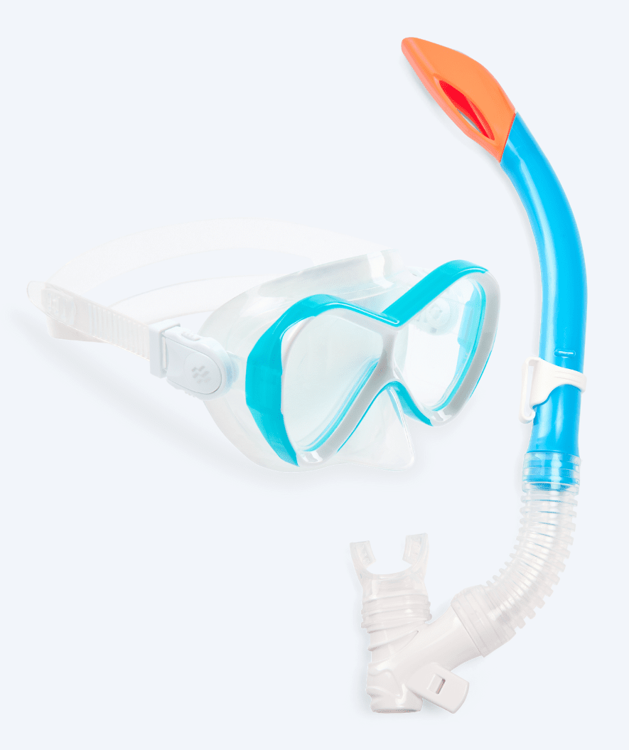 Watery Combo Schnorchelset für Kinder - Triton Semi-dry - Hellblau