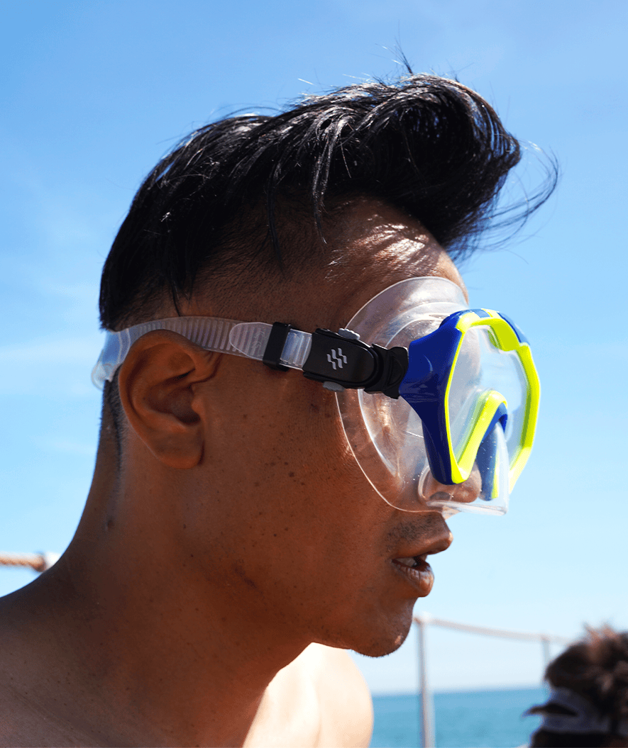 Watery Combo Schnorchelset für Erwachsene (Ab 15 Jahren) - Leach - Blau/gelb