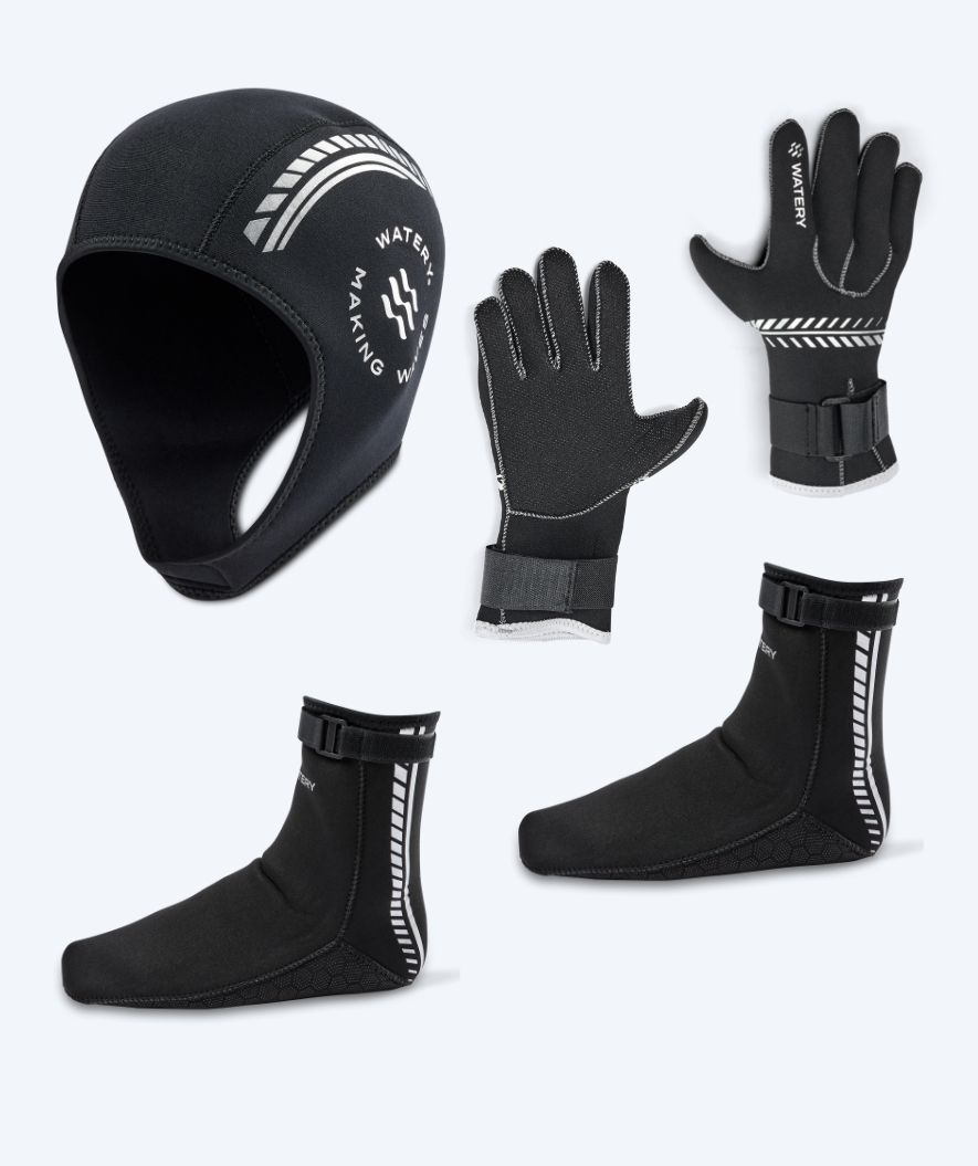 Watery Neoprenset - Thermal Reptile (3 mm) - Schwarz/silber