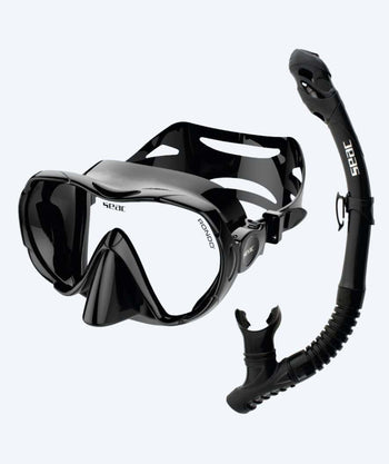 SEAC Combo Schnorchelset für Erwachsene - Rondo - Schwarz