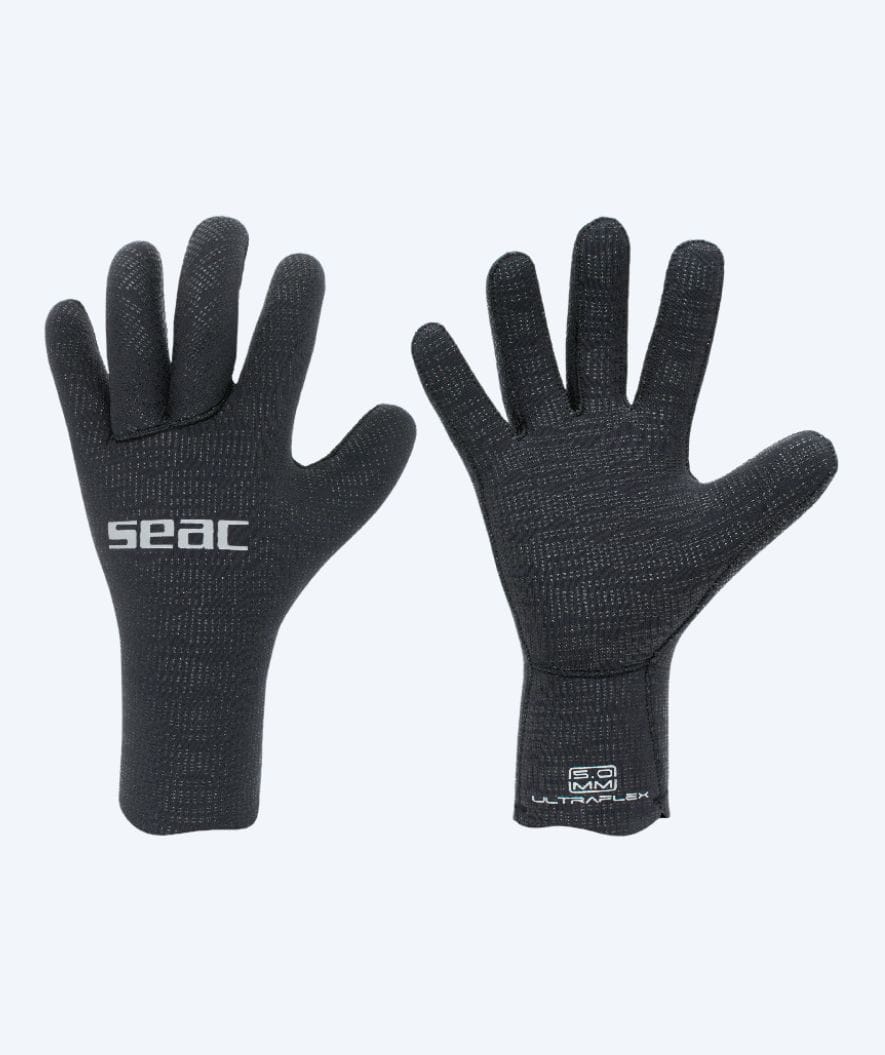 SEAC Tauchhandschuhe für Erwachsene - Ultraflex 5 MM - Schwarz