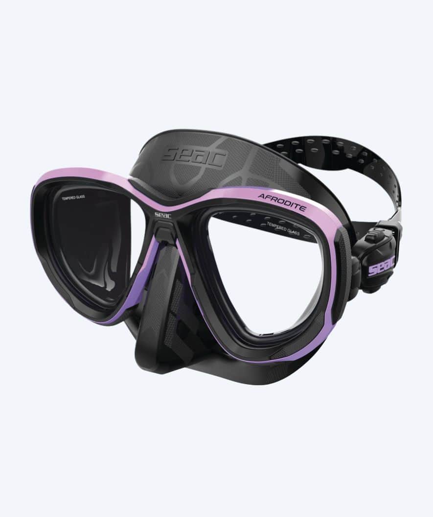 SEAC Tauchmaske für Erwachsene - Afrodite - Schwarz/Rosa