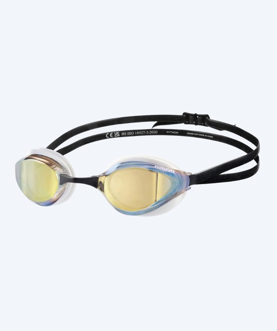 Arena Elite Schwimmbrillen - Python - Schwarz/Gold (Mirror Scheiben)