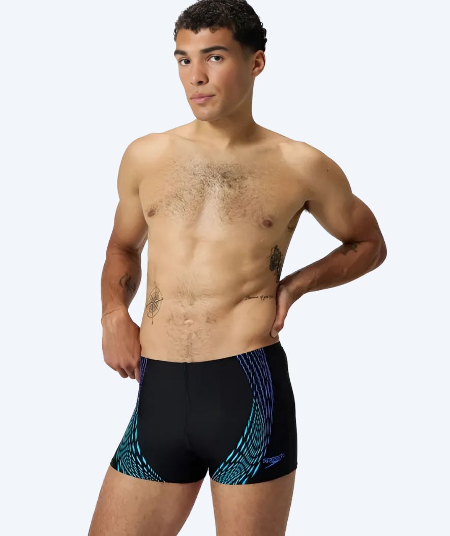 Speedo Aquashorts für Herren - Duo Logo Print - Schwarz/Donkerblau