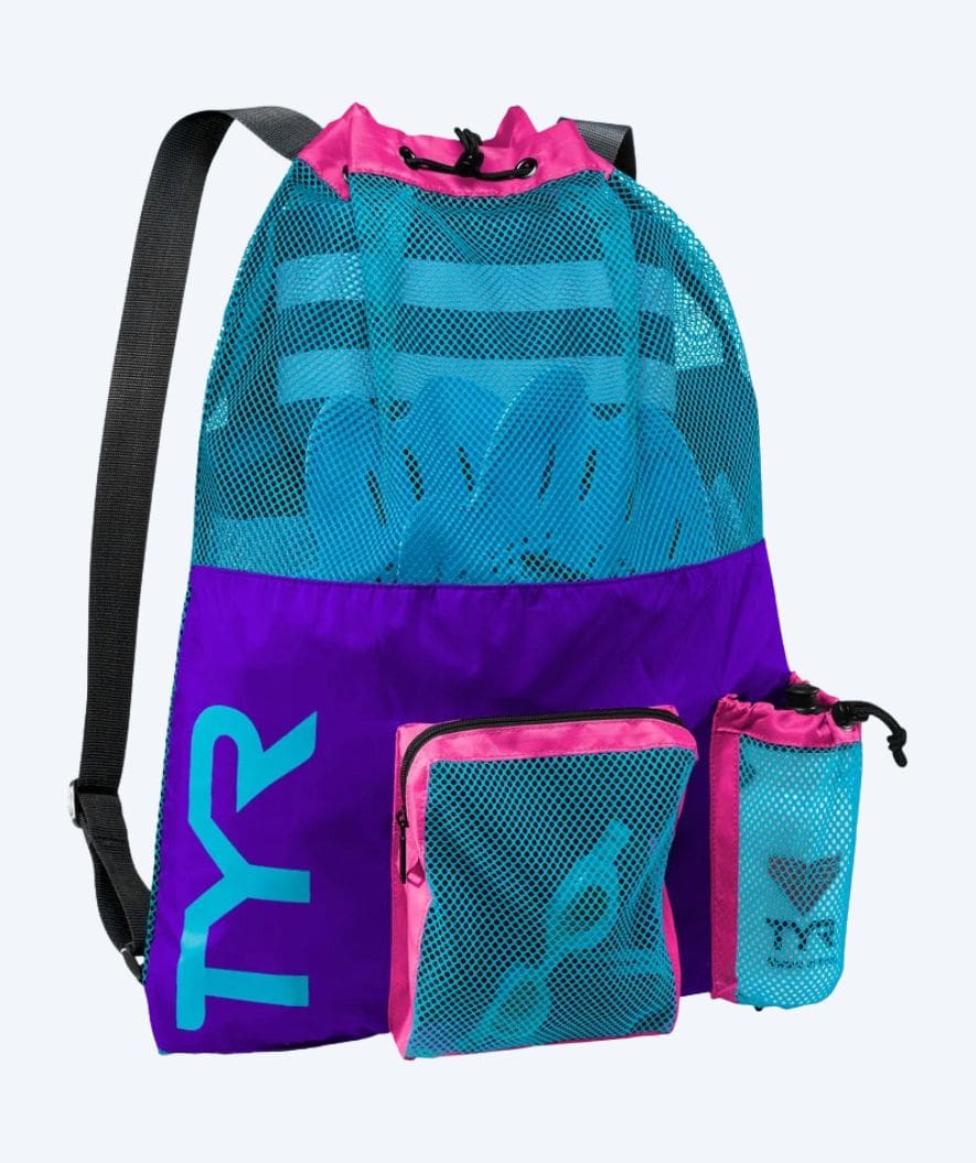 TYR Schwimmnet - Big Mesh Mummy 40L - Lila/Blau