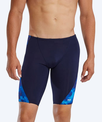 TYR lange Badehose für Herren - Blade Splice Waveform - Schwarz/Blau