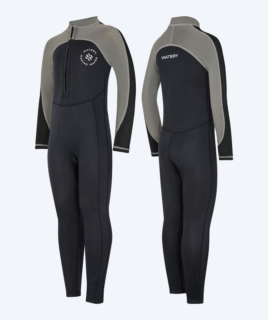 Watery UV Neoprenanzug für Kinder - Calypso Full-Body - Grau/Schwarz