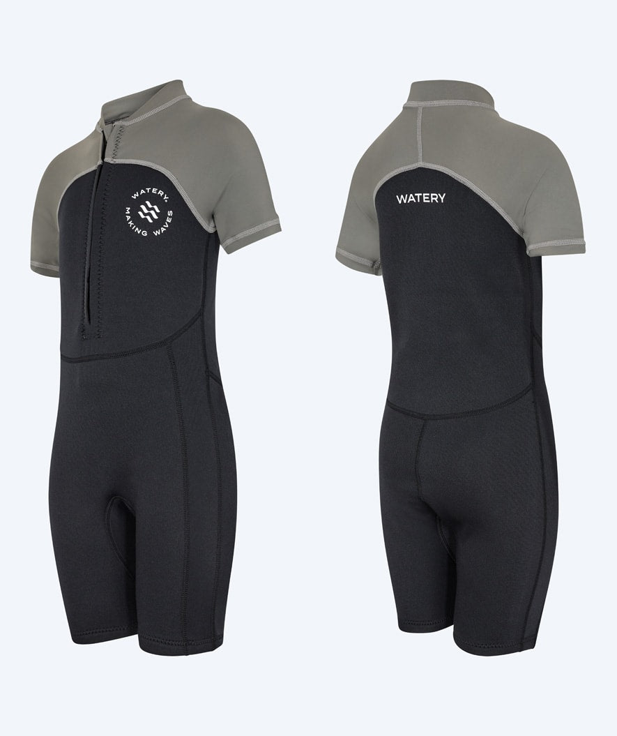 Watery UV Neoprenanzug für Kinder - Calypso Shorty - Grau/Schwarz